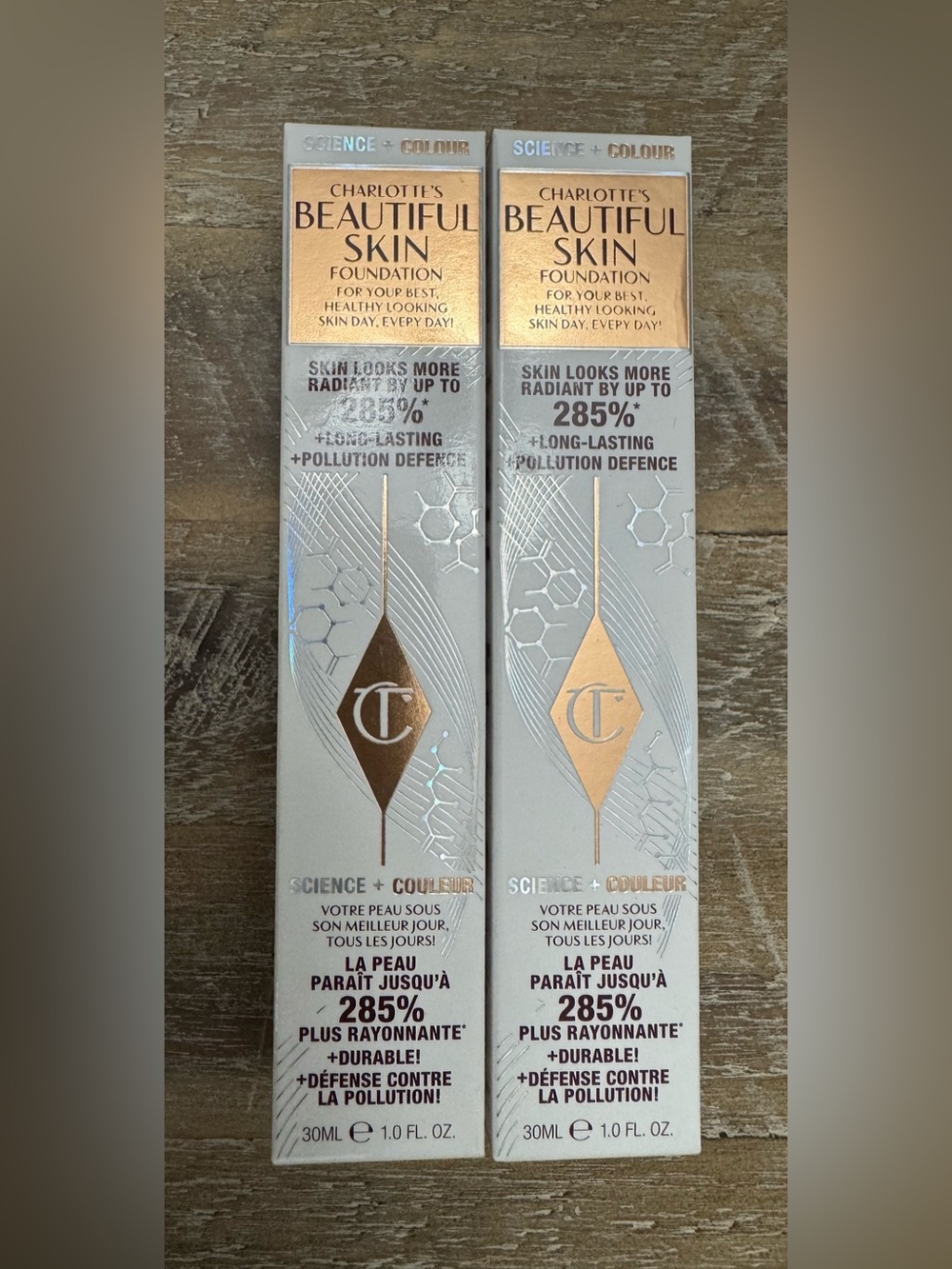 Two Charlotte Tilbury Beautiful Skin Foundations — New in box
